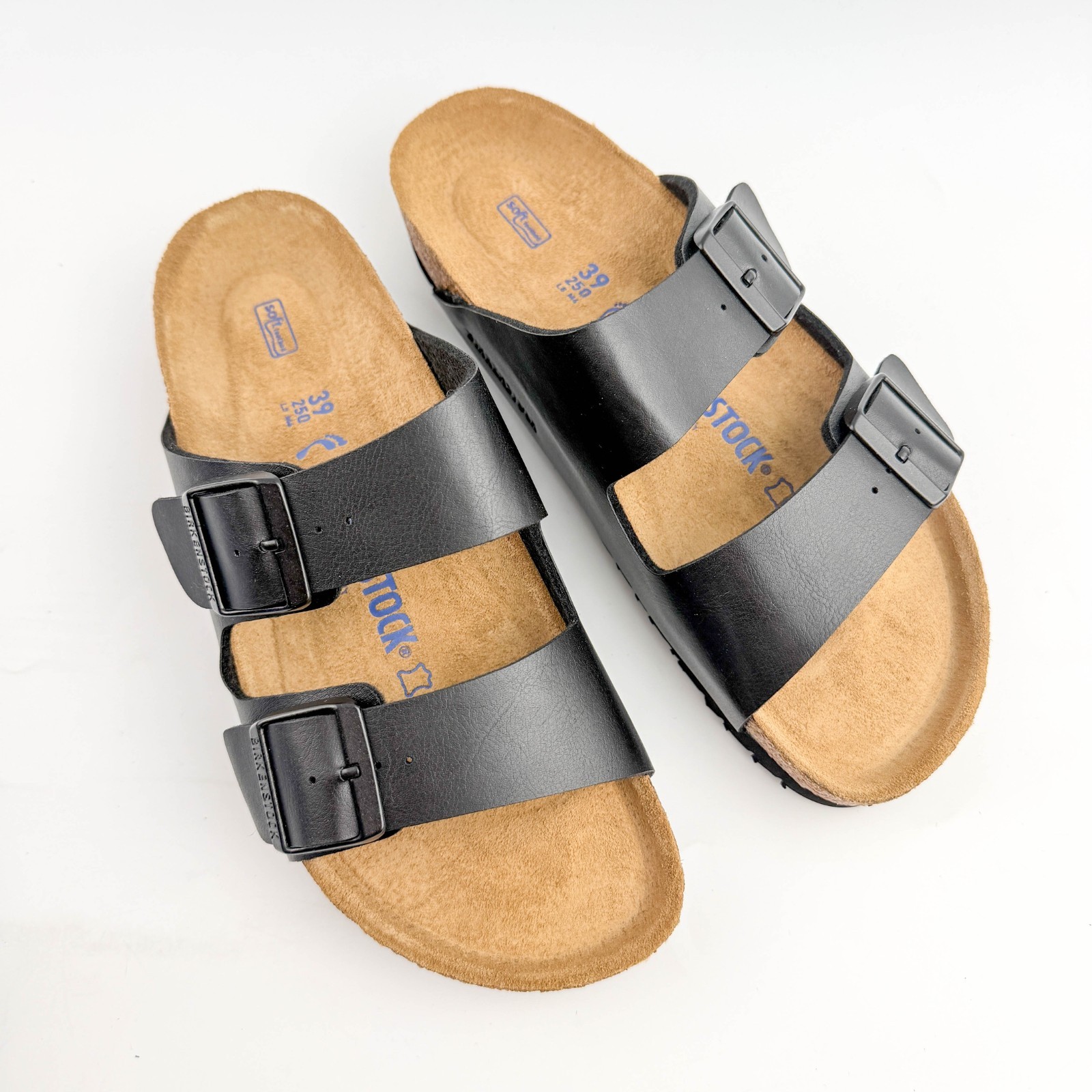 Birkenstock Arizona Black Birko-Flor Soft Footbed Two-Strap Unisex Sandals 37-45