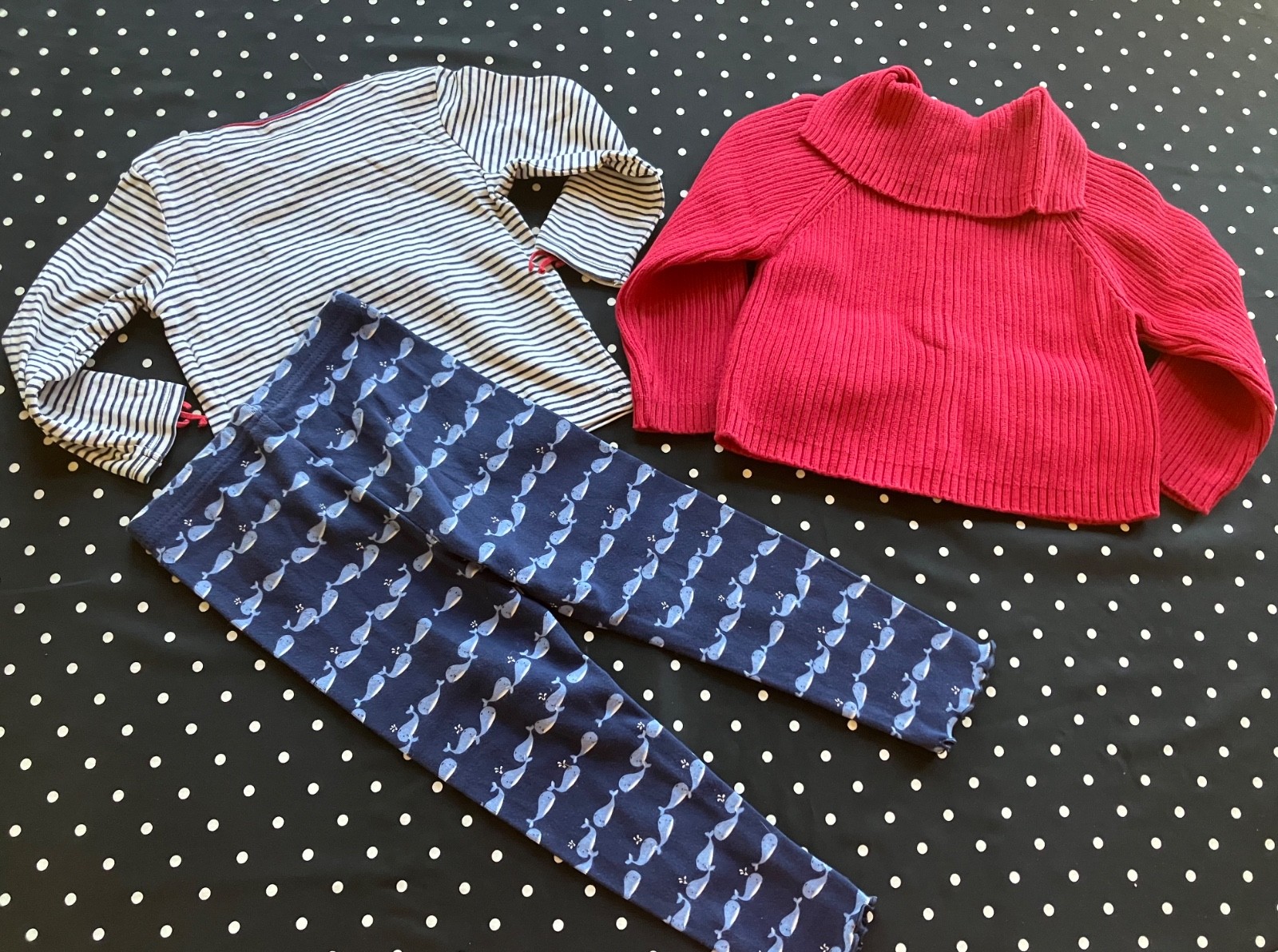 Y2K Gymboree 2003 Whale Watching sailor sweater tee top leggings 3 3T cmb ship