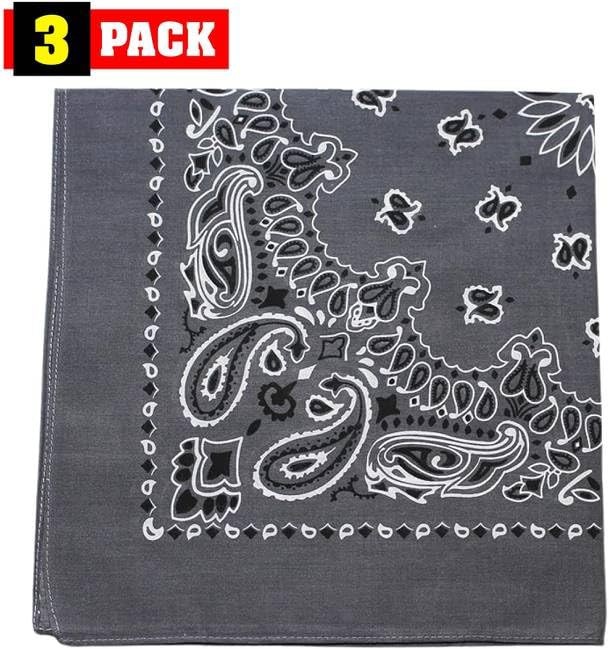 Trainmen Paisley Bandanas Head Scarf Do-rag 100% Cotton Bandanna 22″ x 22″ 3Pack