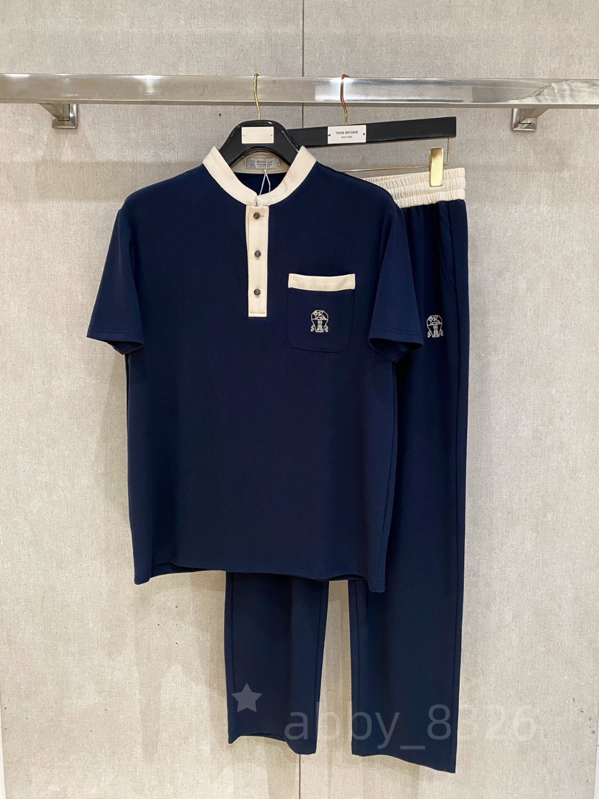 Brunello Cucinelli Regular Crew Neck Cotton Short-Sleeve T-Shirt Trouser Suit
