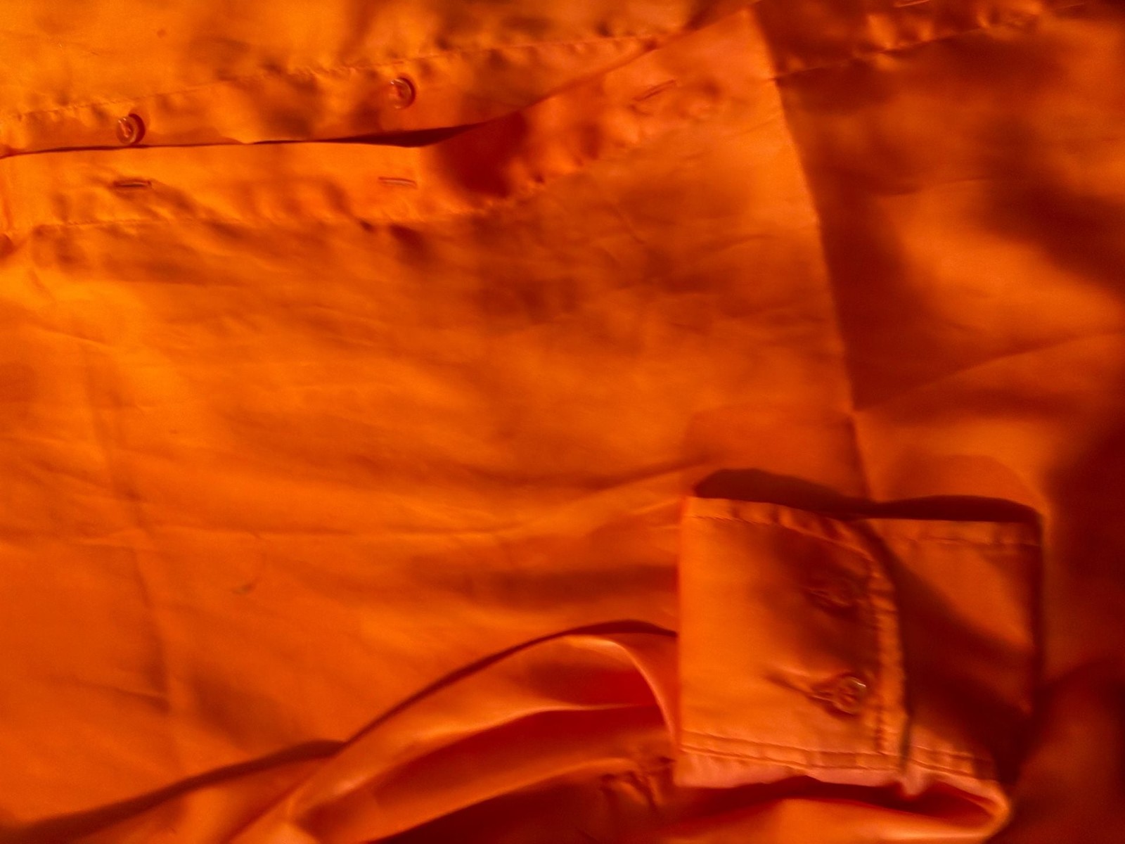 H&M Oversized Orange Satin Button Down Blouse