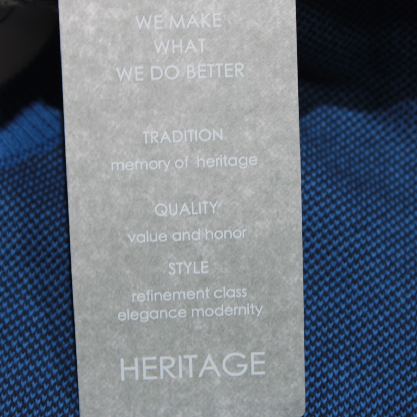 Heritage NWT Pullover Crew Neck Sweater Sz 52 (US L) Shades of Blue 100% Cotton