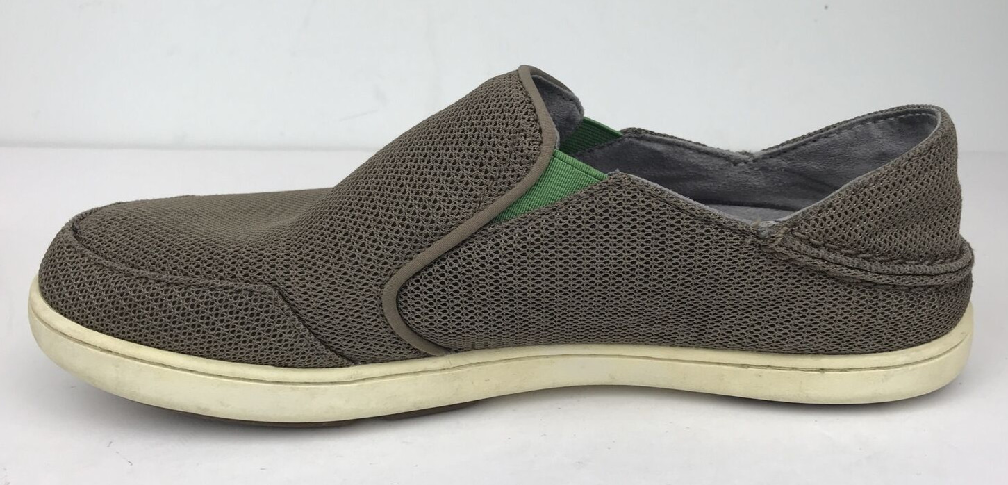 OluKai Nohea Mesh Loafers Men’s 8 Shoes Slip Ons Casual Comfort Brown / Green