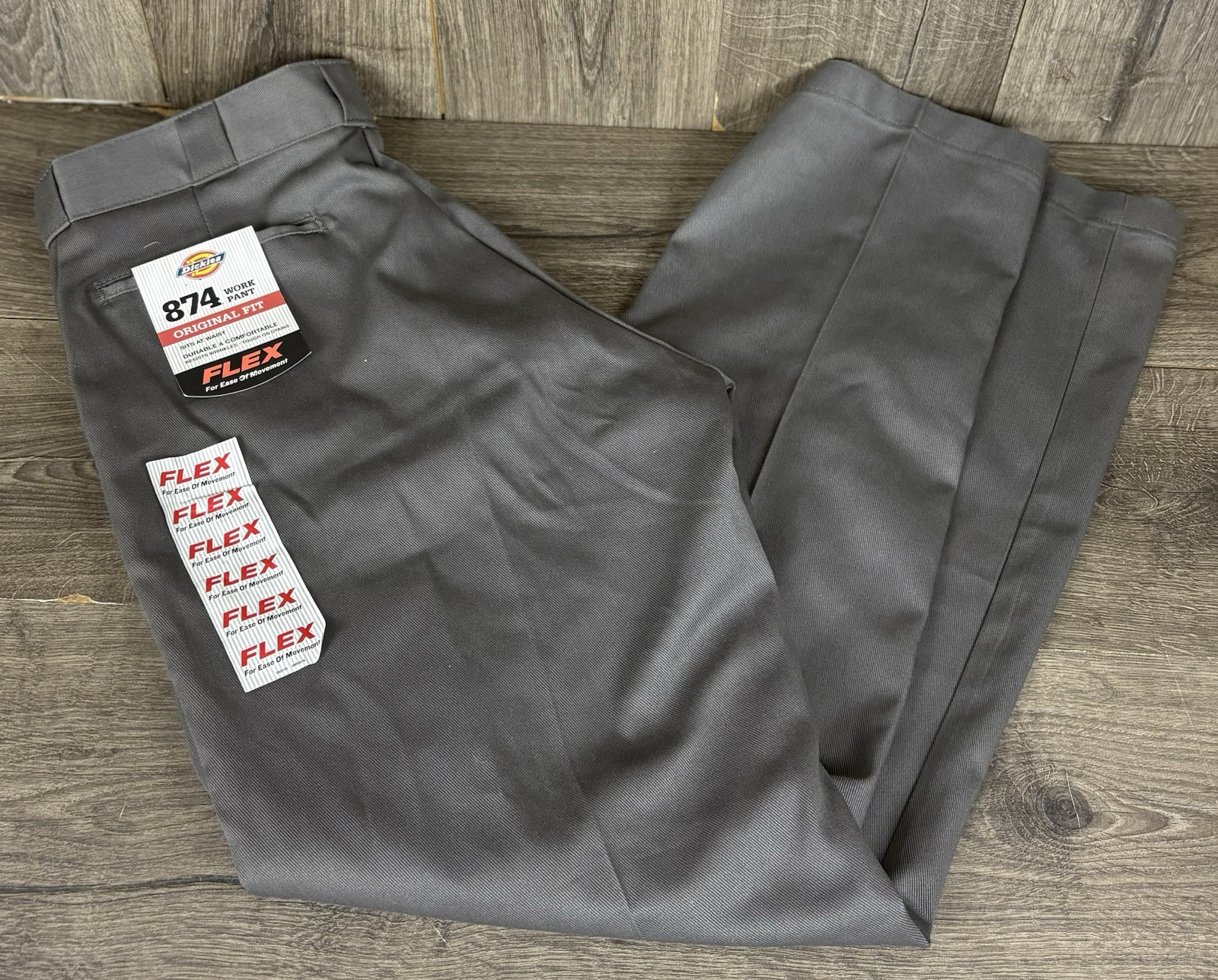 Dickies Men’s 874 Pants Classic Original Fit Work Gray Uniform Flex 34 X 34