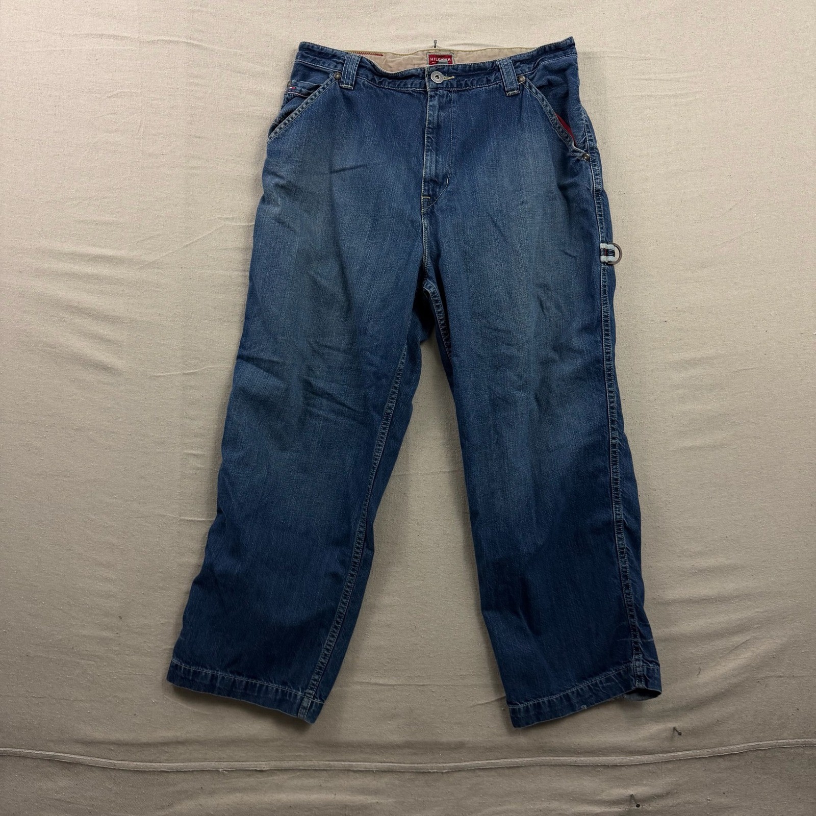 VTG Tommy Hilfiger Carpenter Jeans Mens 36 Blue Utility Hammer Loop Denim Pants