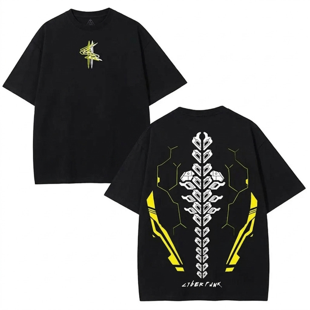 Cyberpunk 2077 Inspired Anime Double Printed Vintage Streetwear Tee