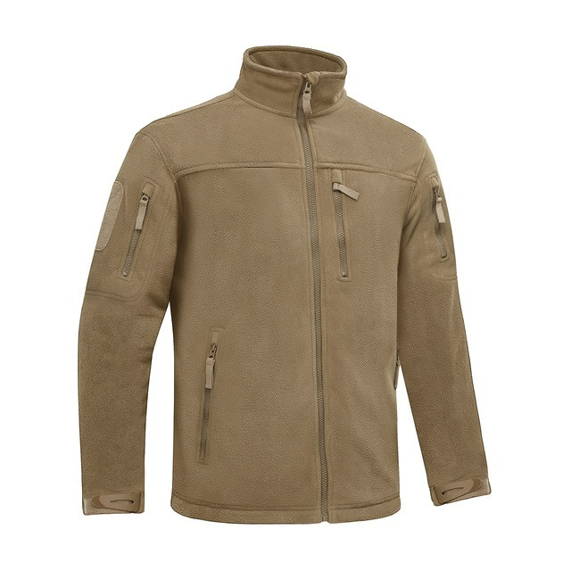 Tactical Mens Jacket Fleece Full-Zip Windproof Coat Outdoor Hiking Work Casual