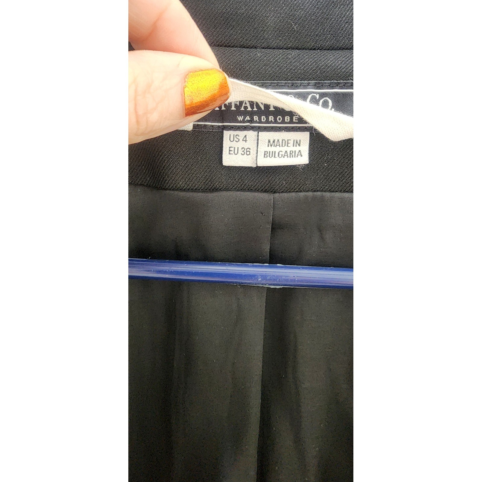 Tiffany & Co. Wardrobe Womens Black Single Button Blazer Jacket Size 4