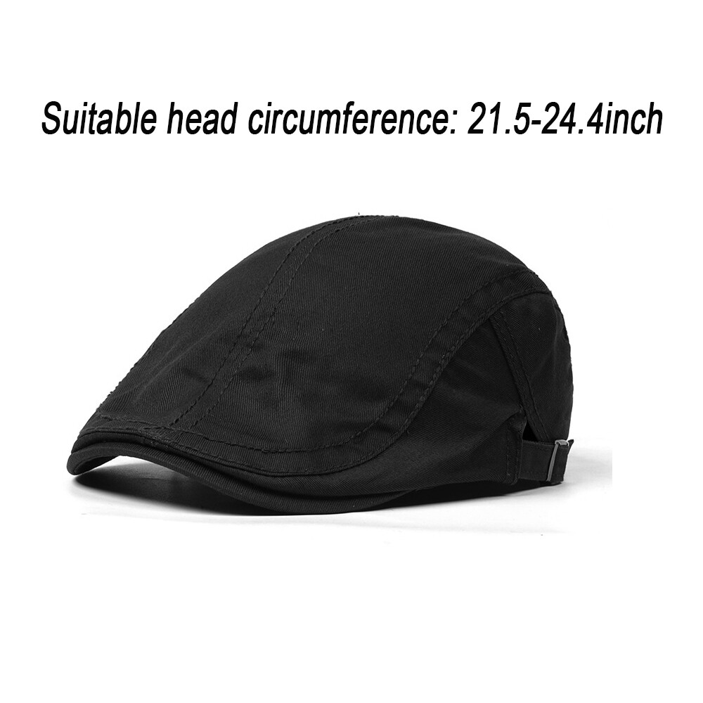 Mens Classic Newsboy Hat Solid Cotton Gatsby Cap Ivy Golf Driving Flat Cabbie US