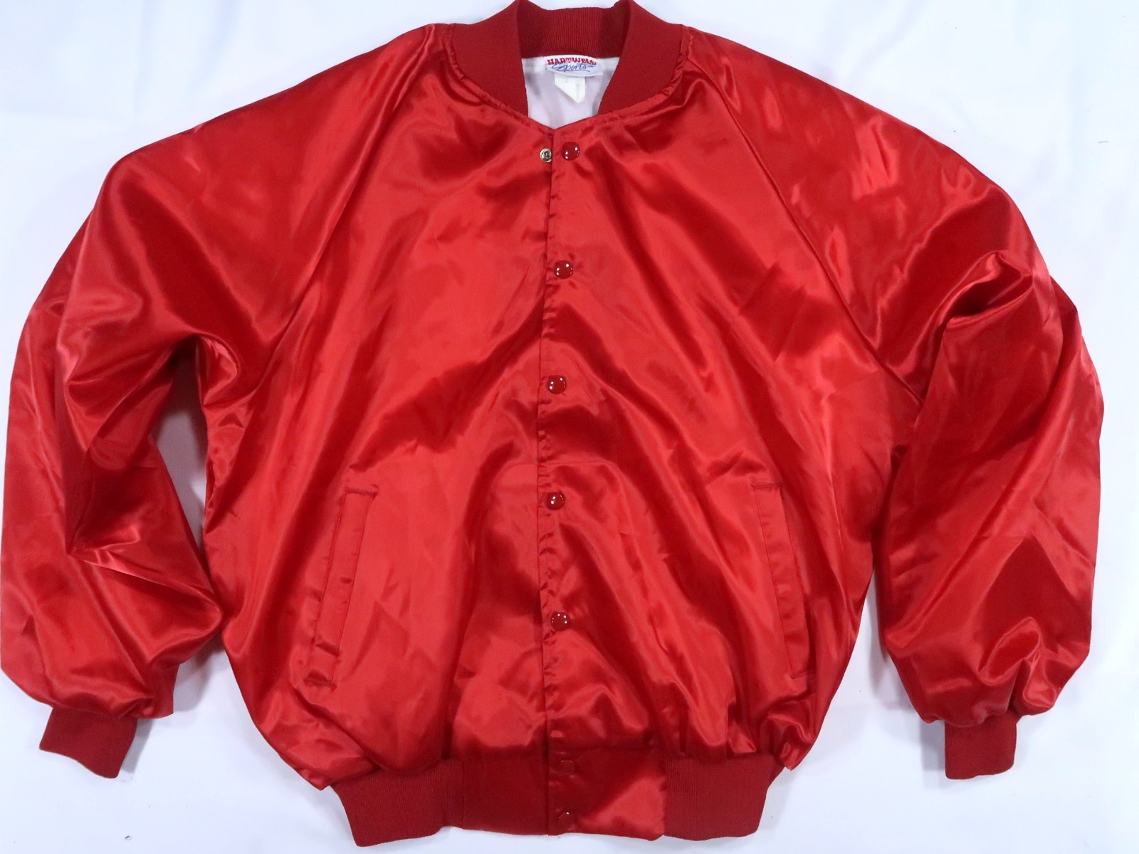 NEW Hartwell sports Vintage 1980s 1990s DEADSTOCK satin bomber jacket XL USA RED