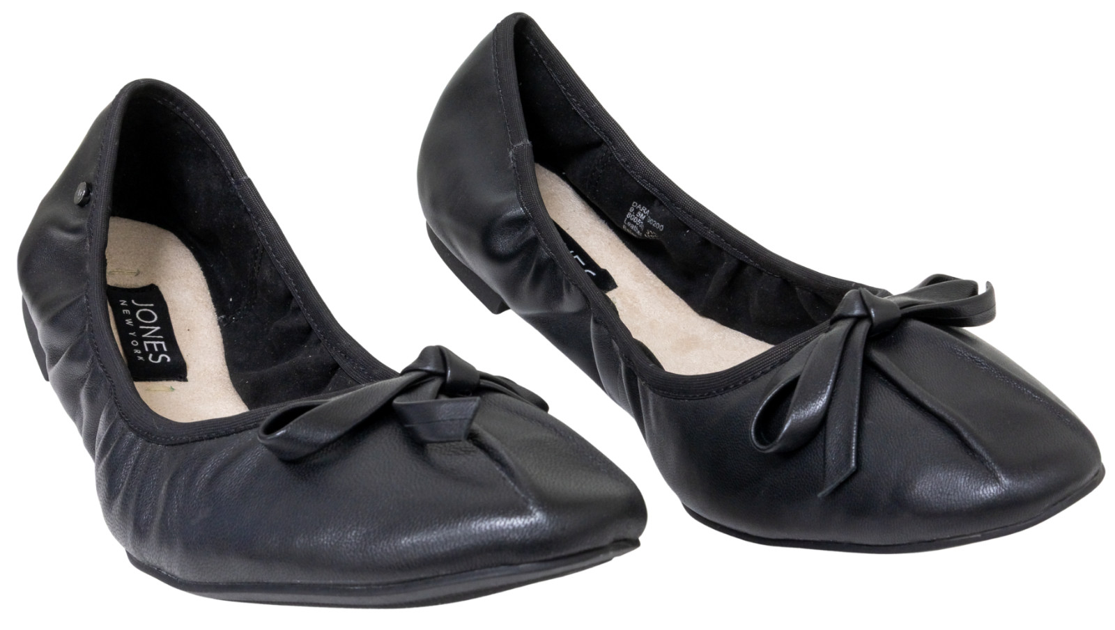 Jones New York Dara Soft Nappa Leather Ballet Flats Black Size 9.5M With Box