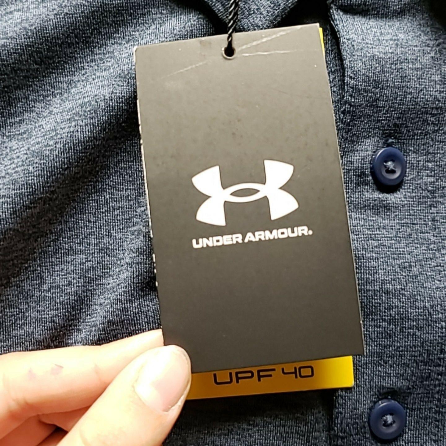 Under Armour Playoff 2.0 Polo Shirt Mens 3XL Blue Heather Golf UPF 40 Top