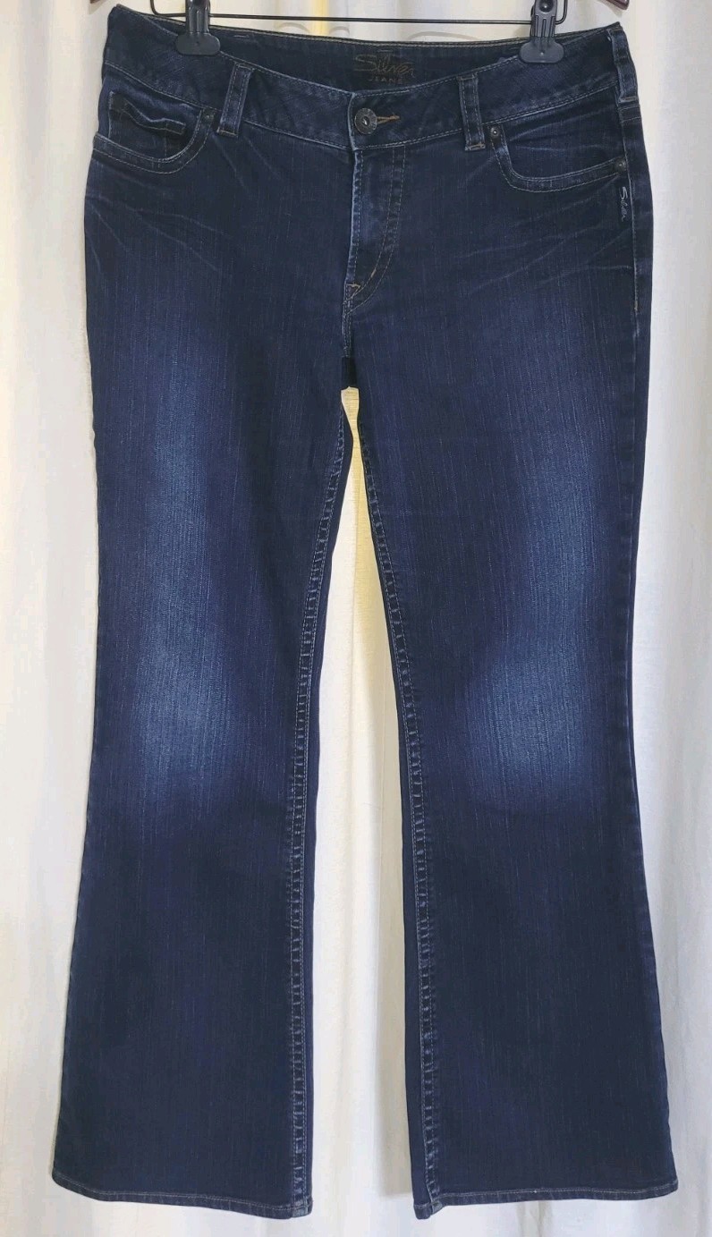 Silver Jeans Co. Suki Dark Wash Mid-Rise Bootcut Jeans 33 X 32 Womens Stretch