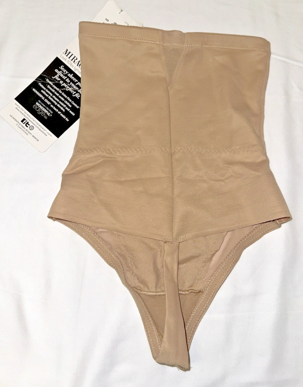 Miraclesuit Women Size Small Sheer Extra Firm Shaping High Waist Thong Stucco