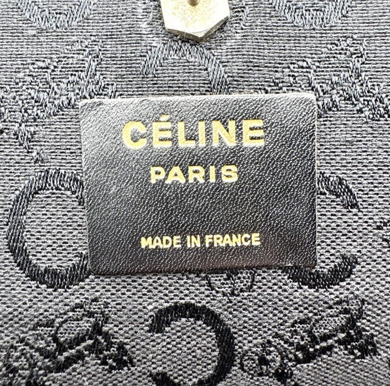 CELINE Aut Vintage C-sulky Monogram Jacquard Chain Flap Shoulder Bag
