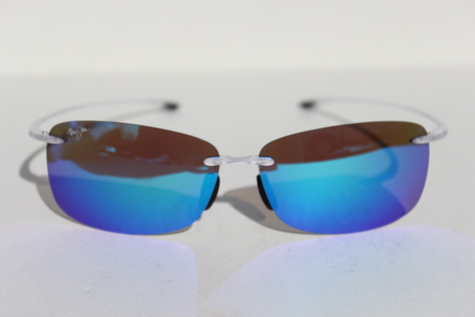 MAUI JIM ‘AKAU POLARIZED Sunglasses B442-05CM Crystal Matte/Blue Hawaii NEW