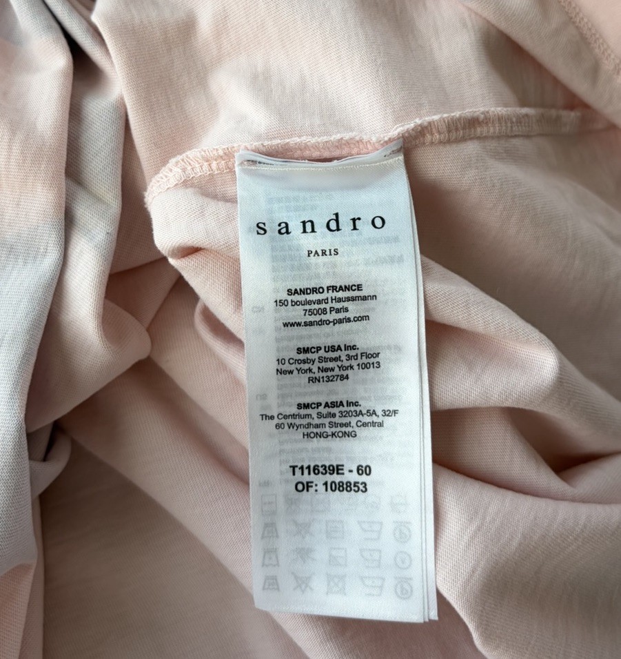 Sandro Paris Women’s Pink Born To Love Graphic Cotton T-Shirt Size M