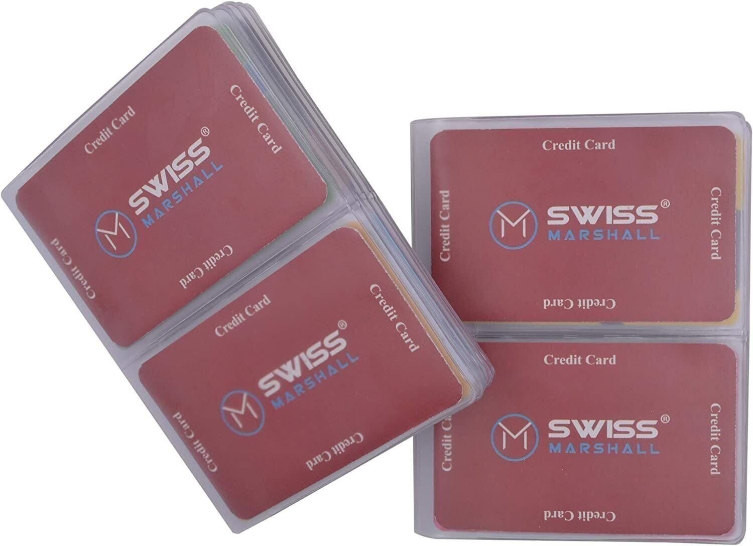 Set of 2 Insert Side Load Wallet Clear & Plastic 6 Pages Hipster Wallets