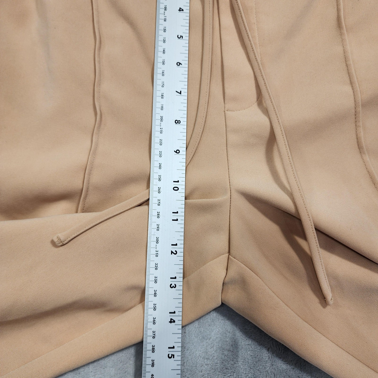 Nine West Pants Womens 12 Beige Side Striped Slim Straight Tapered Ankle Preppy