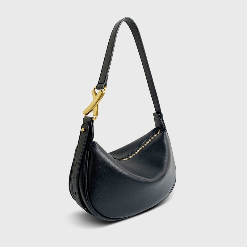 Women’s Genuine Leather Crescent Shoulder Bag Dumpling Hobo Purse Handbag