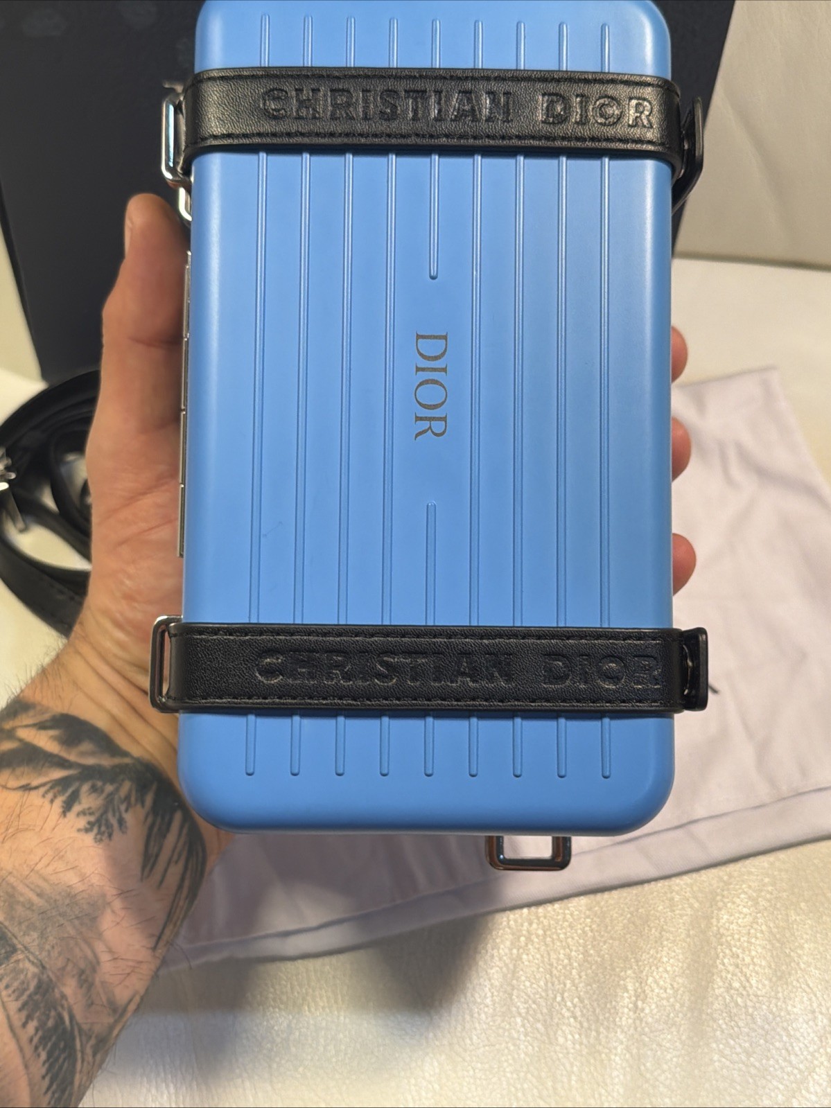 RIMOWA Personal Aluminum Cross-Body Clutch Bag – Blue