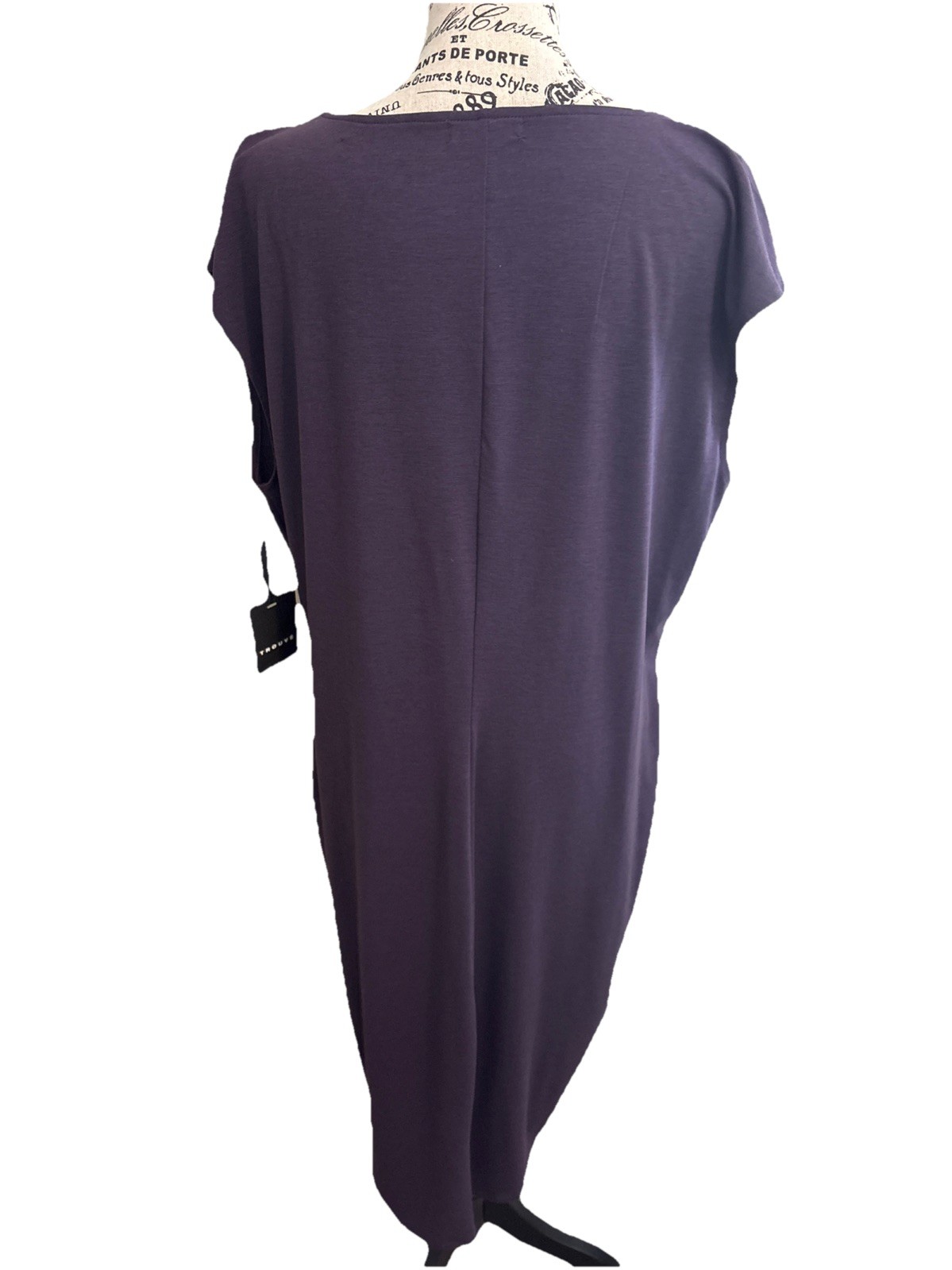 Trouvé Eggplant Side Ruched Sz 2XL Dress Pleated New Purple Night Casual Comfort