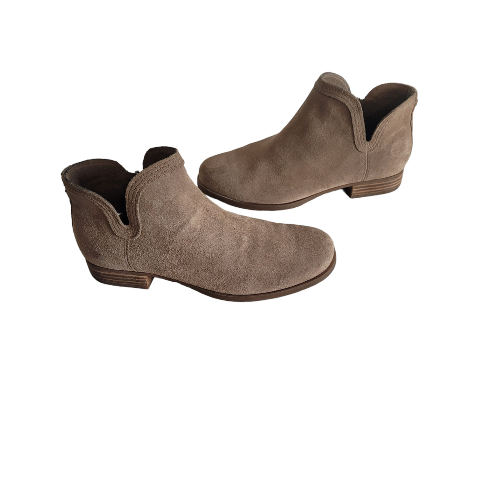 Koolaburra by UGGS Women’s Tan Side Zip Round Toe Ankle Booties Size 6