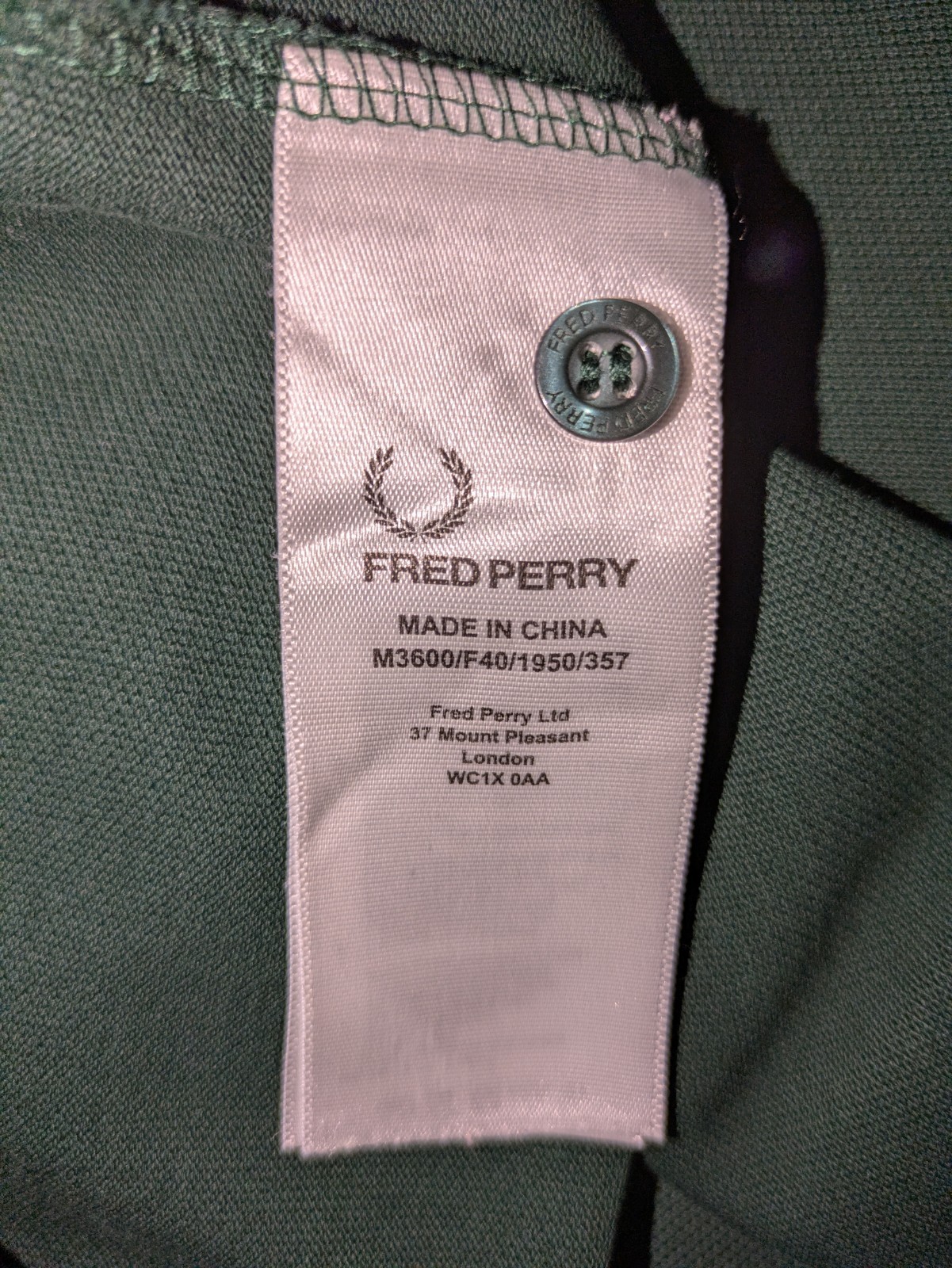 Fred Perry M3600 Green Gold Twin Tipped Polo Shirt Slim Fit Large