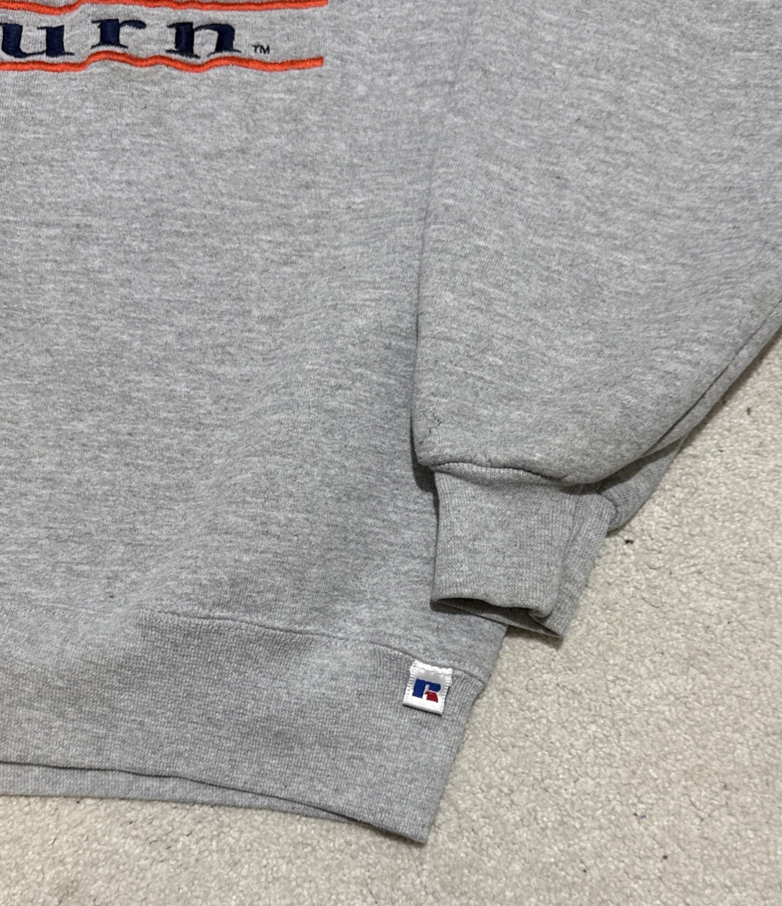 Vintage 90s Russell Athletic Auburn Tigers Crewneck Sweatshirt Mens L Gray USA