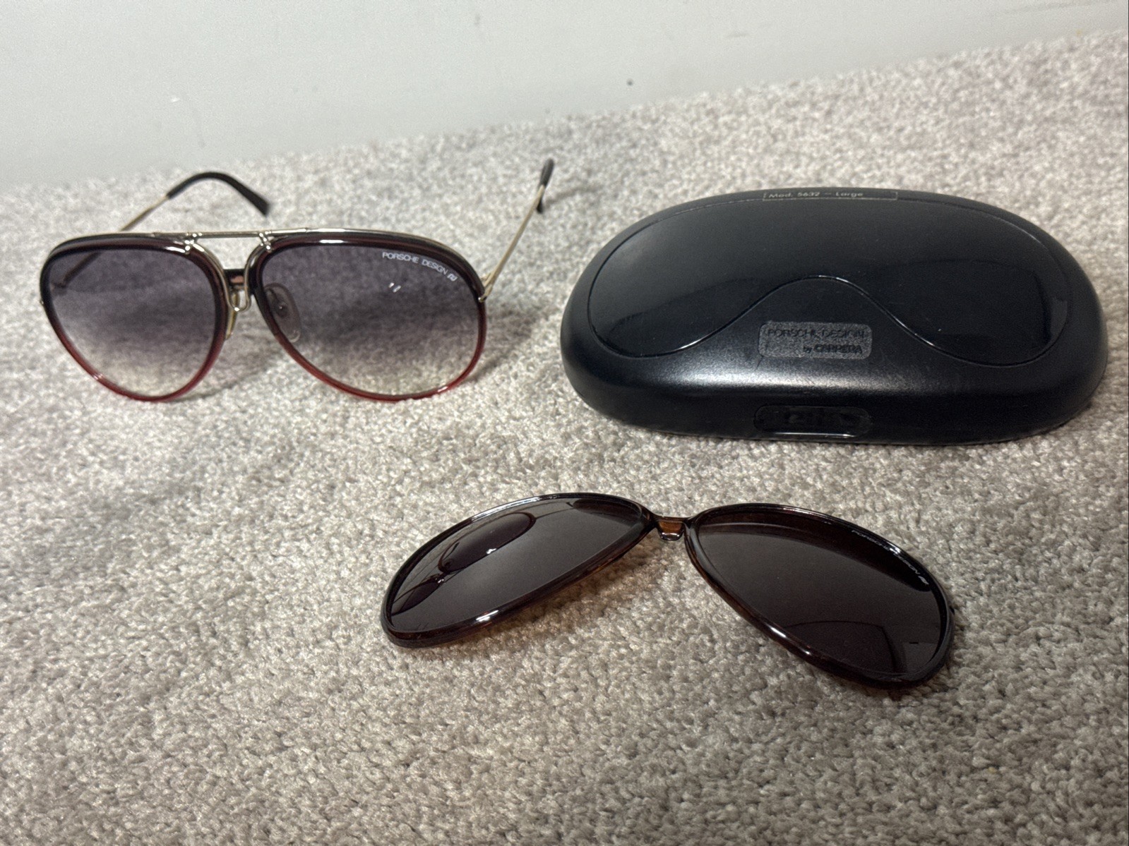 Porsche Design Carrera 5632 vintage Sunglasses MEN aviator EXTRA LENS Case 1980s
