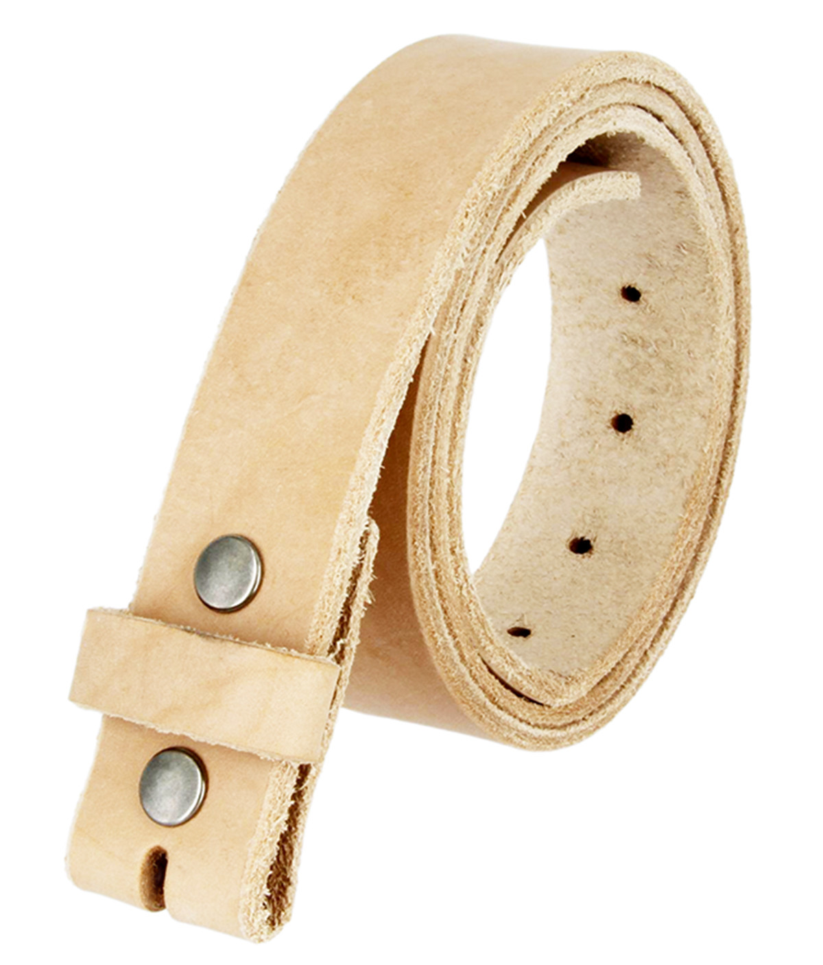 Hand Made In USA Genuine Full Leather Belt Strap Natural – UNISEX Belt Snap on