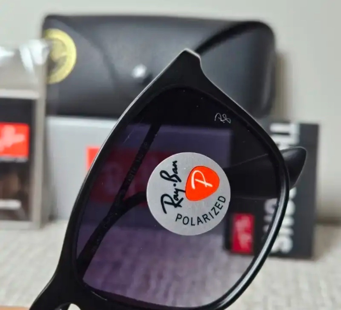 New Ray-Ban Chris RB4187 Polarized 54-18 Sunglasses Matte Black Gradient Grey