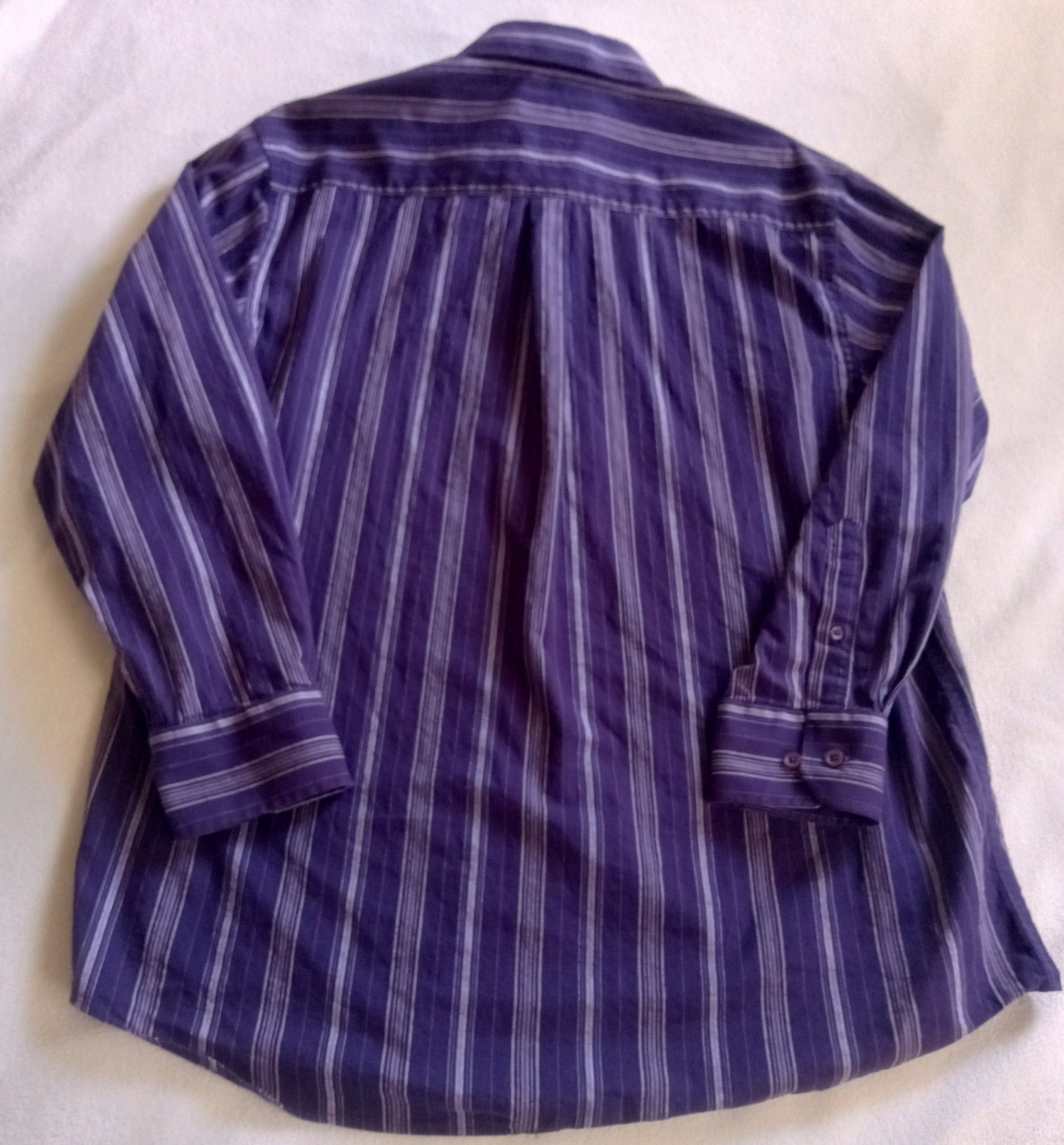 Giorgio Bianco Shirt 17.5 Mens Premium Line Purple Striped Button Down Preowned