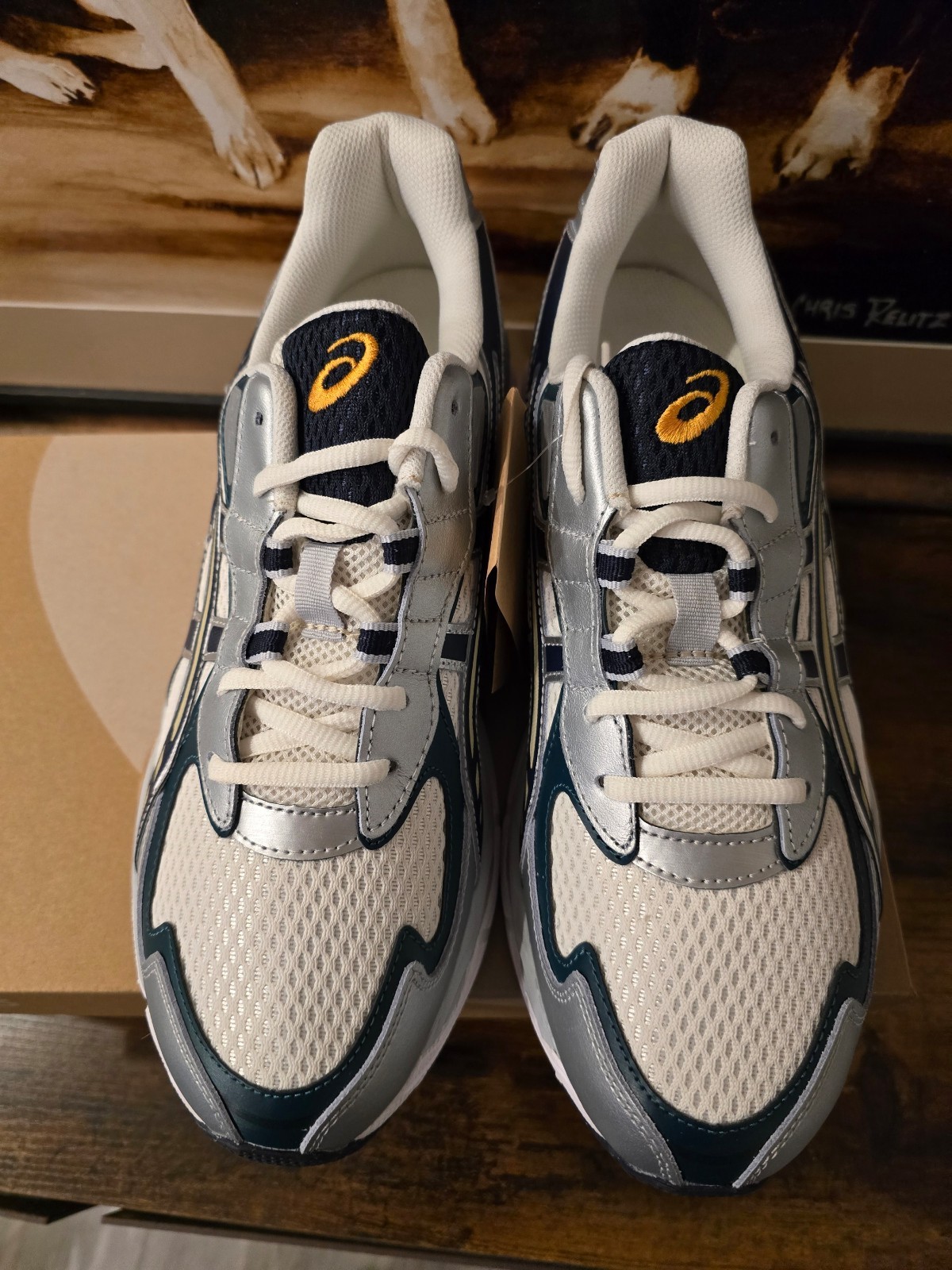 Asics GEL-NYC 2055 Sneakers Cream/Midnight Mens Sz 10 US 1203A542-102 Shoes NEW