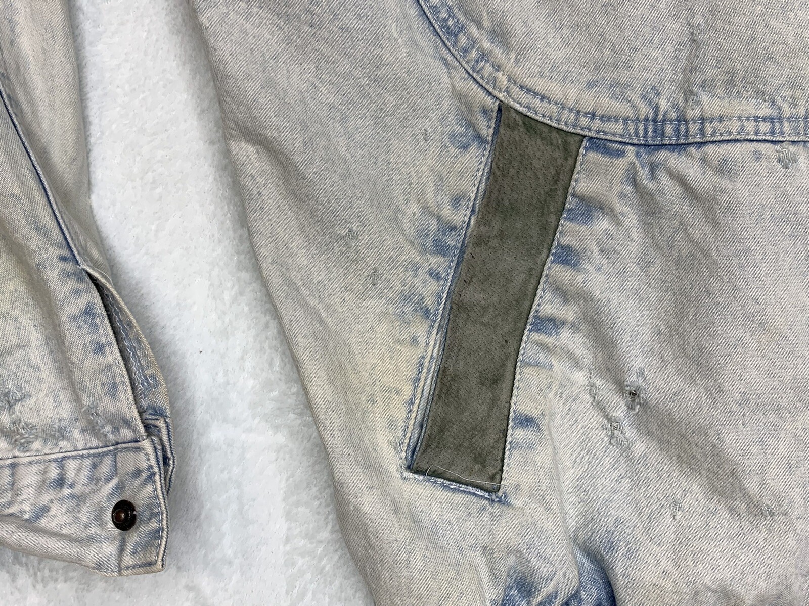 VTG Troop Crown 90’s Washed Denim Jean Jacket Full Zip Embroidered Size XL