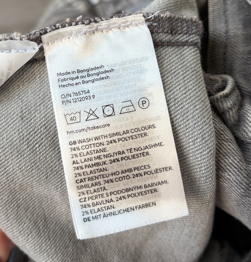Divided Gray Denim Top Size M Zip Cropped
