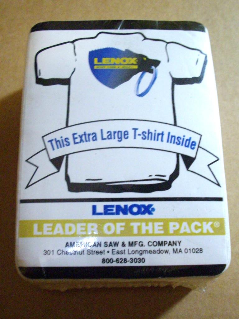 LENOX CUTTING TOOLS “HUNT LIKE A WOLF” PROMOTIONAL COMPRESSED XL T-SHIRT SEALED