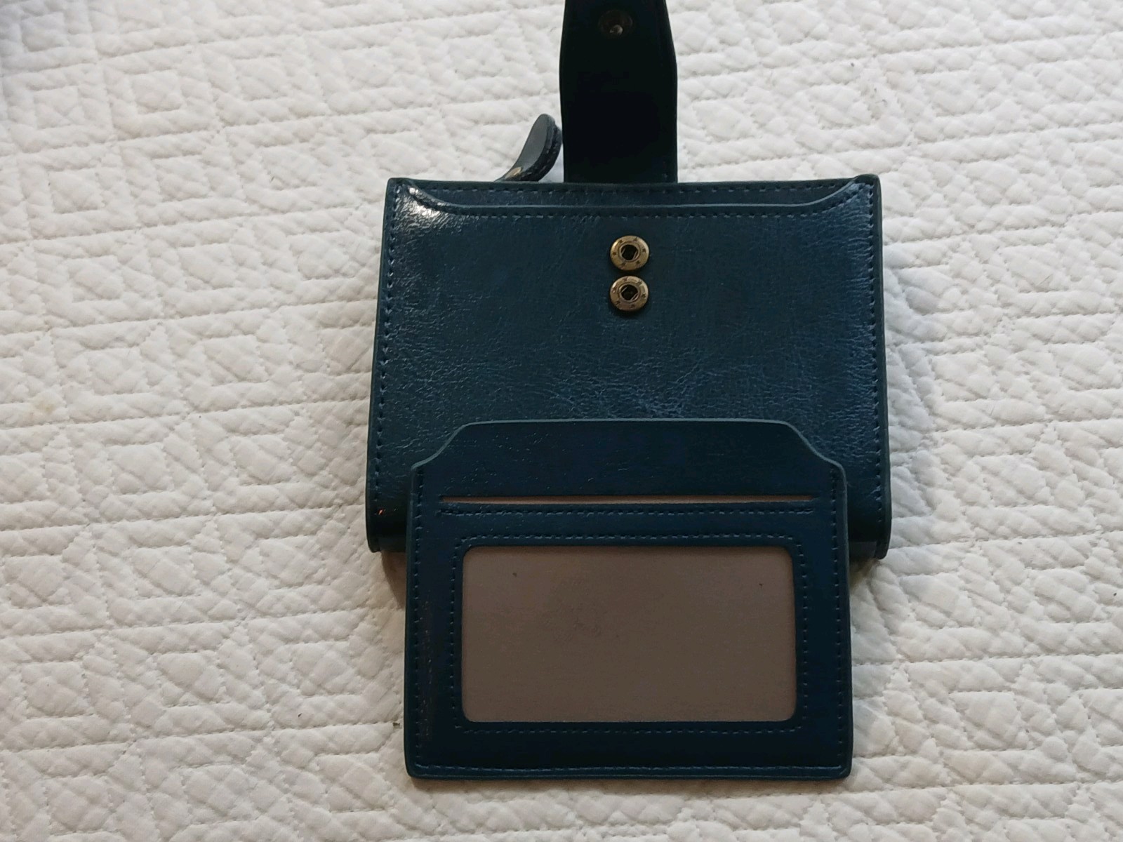 GOIACII Small Women Wallet Genuine Leather RFID Blocking A01 Wax Peacock Blue
