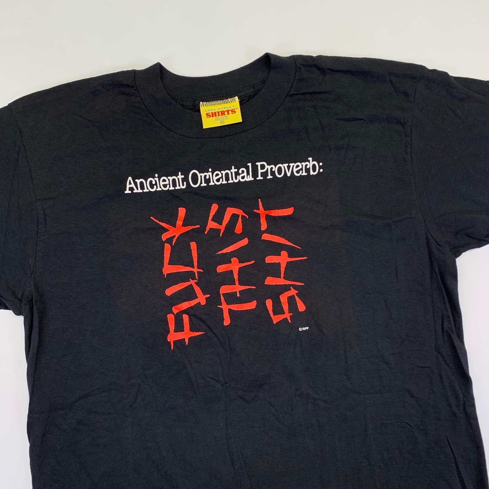 Ancient Oriental Proverb Funny Humor T-shirt XL Black Single Stitch 90s
