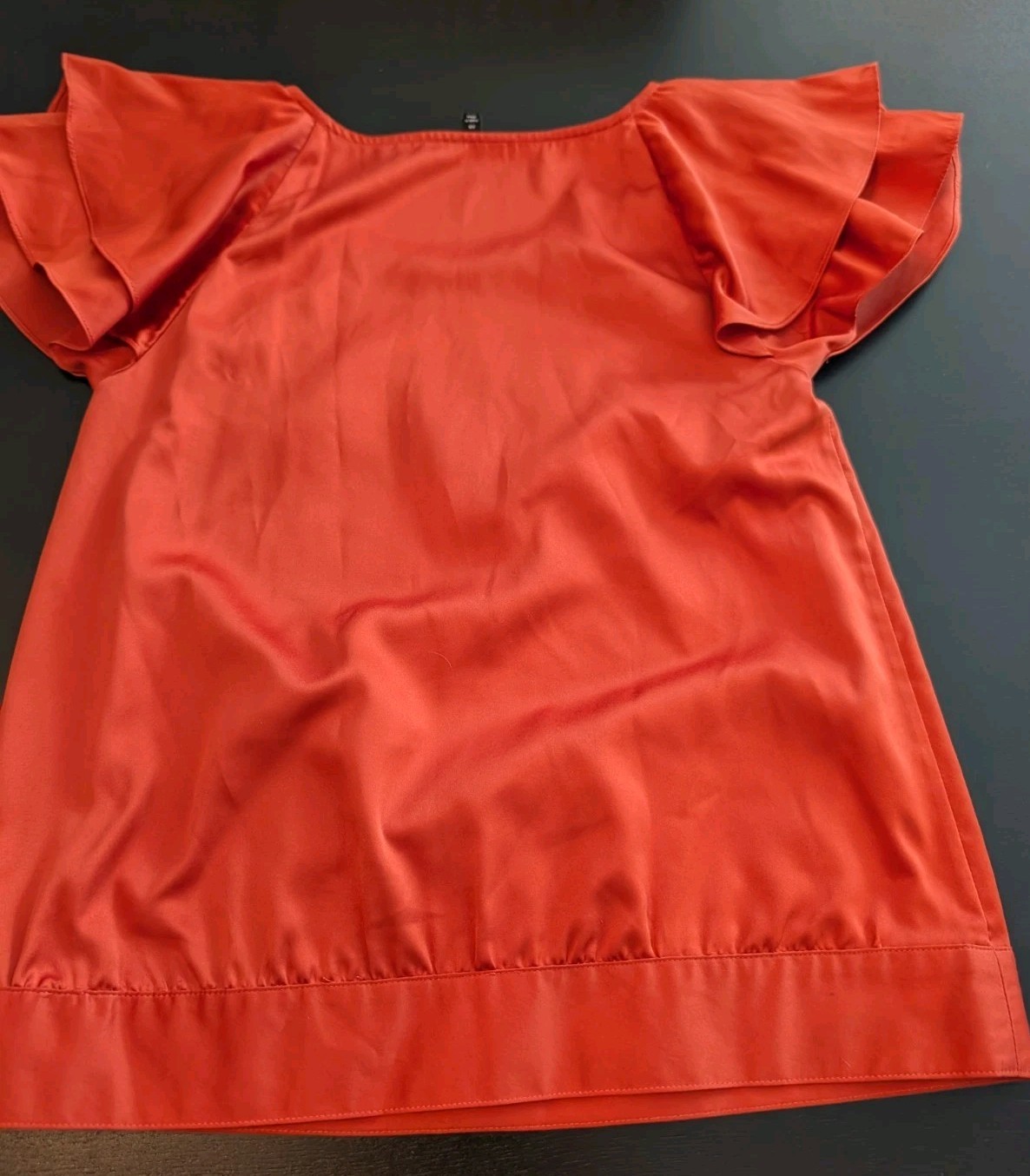 The Limited Orange Short Sleeve Button Accent Scoop Neck Blouse XS