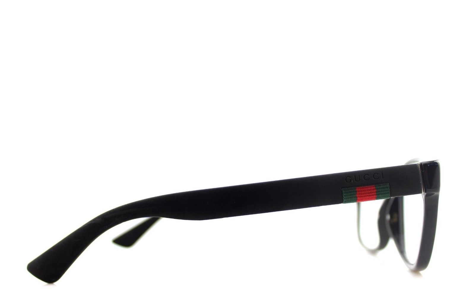 NEW Authentic GUCCI EyeGlasses Mens Shiny Black Matte Rubber Frame GG0011O 001