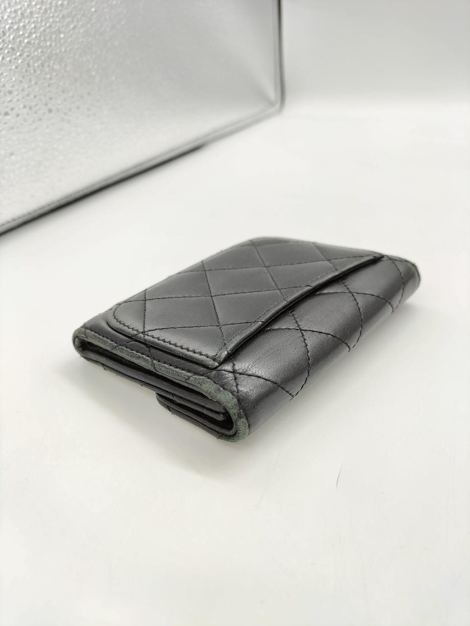 Chanel Matelasse Coin Case 11×8.3cm Leather Black Used