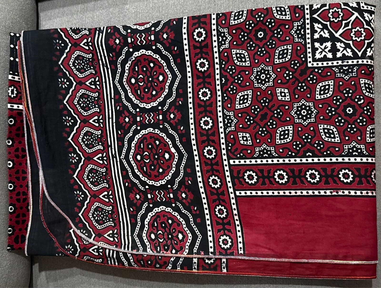 Sindhi Ajrak Traditional Pakistan & Rajasthan India US Seller Multicolor 42″X78″