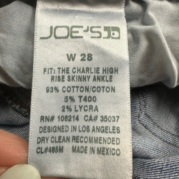 Joe’s Jeans The Charlie Women’s High Rise Skinny Ankle Jeans Size 28 Blue Frayed