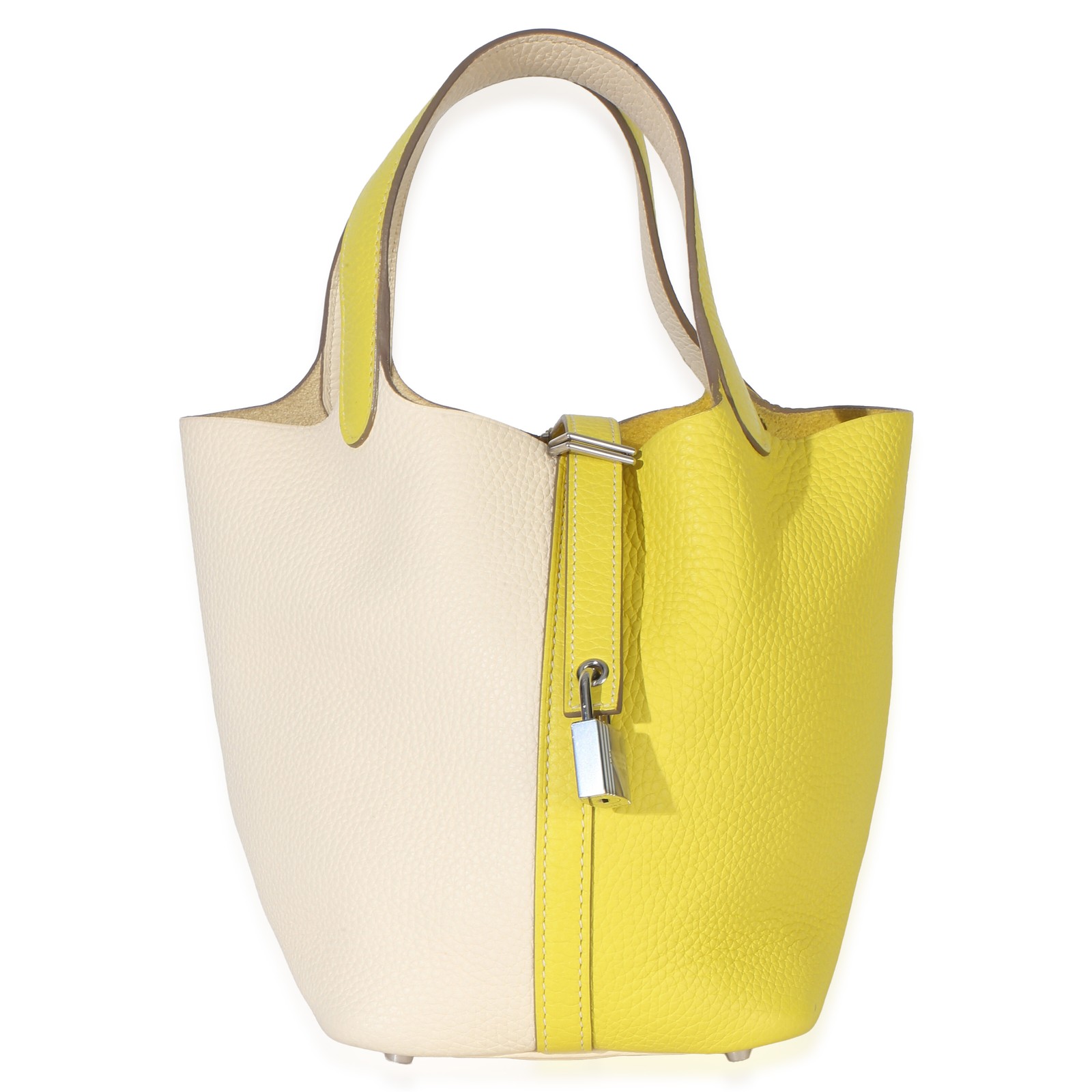 Hermès Bi-Color Lime Nata Picotin Lock 18 PHW