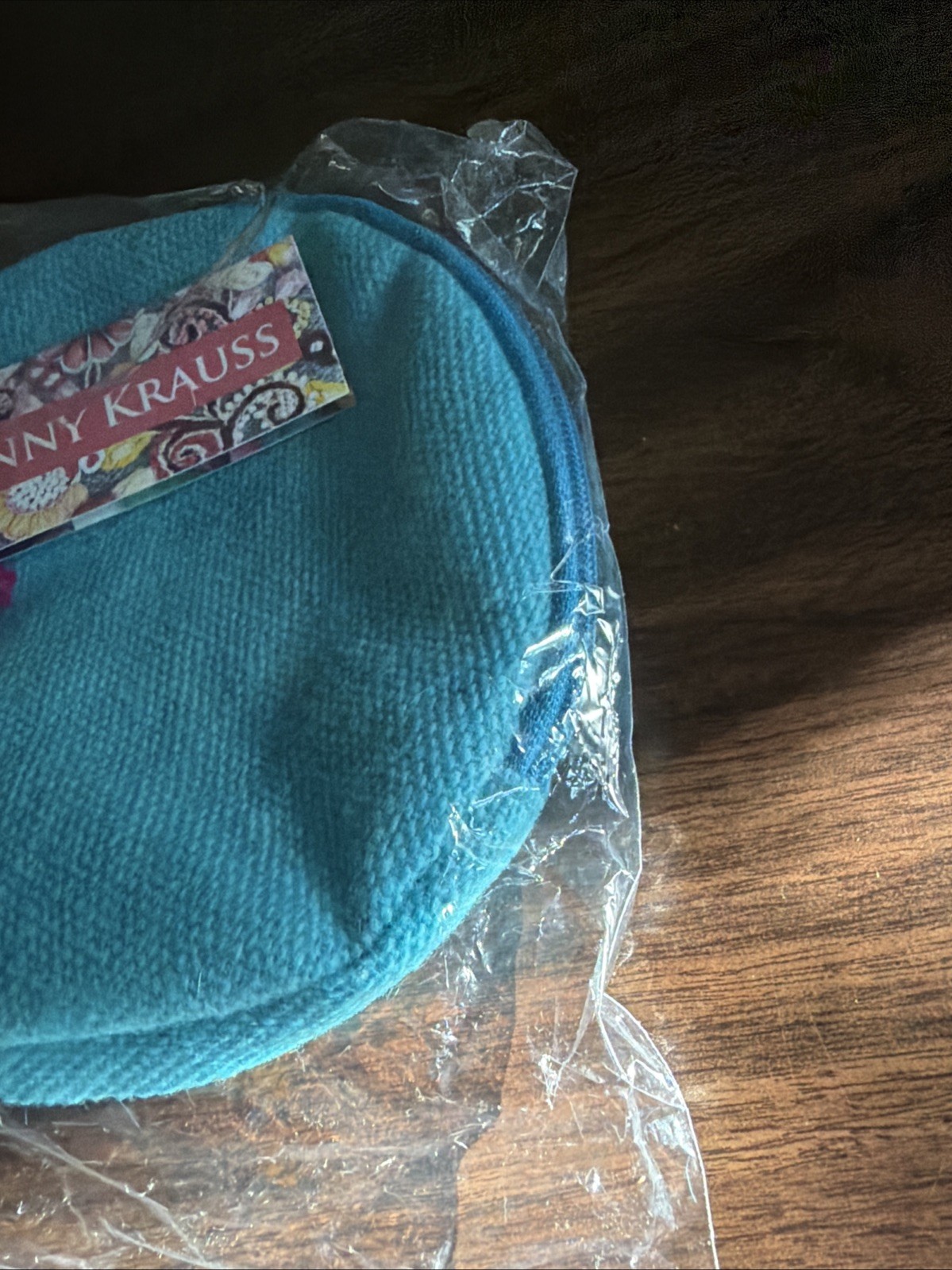 NWT Jenny Krauss For Sundance Wool Bag Pouch Embroidered Round Letter M Blue