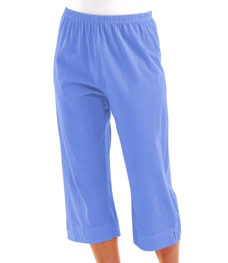 FRESH PRODUCE XXL PERI Blue Jersey Cotton $56 Stretch Classic Capris NWT New XXL