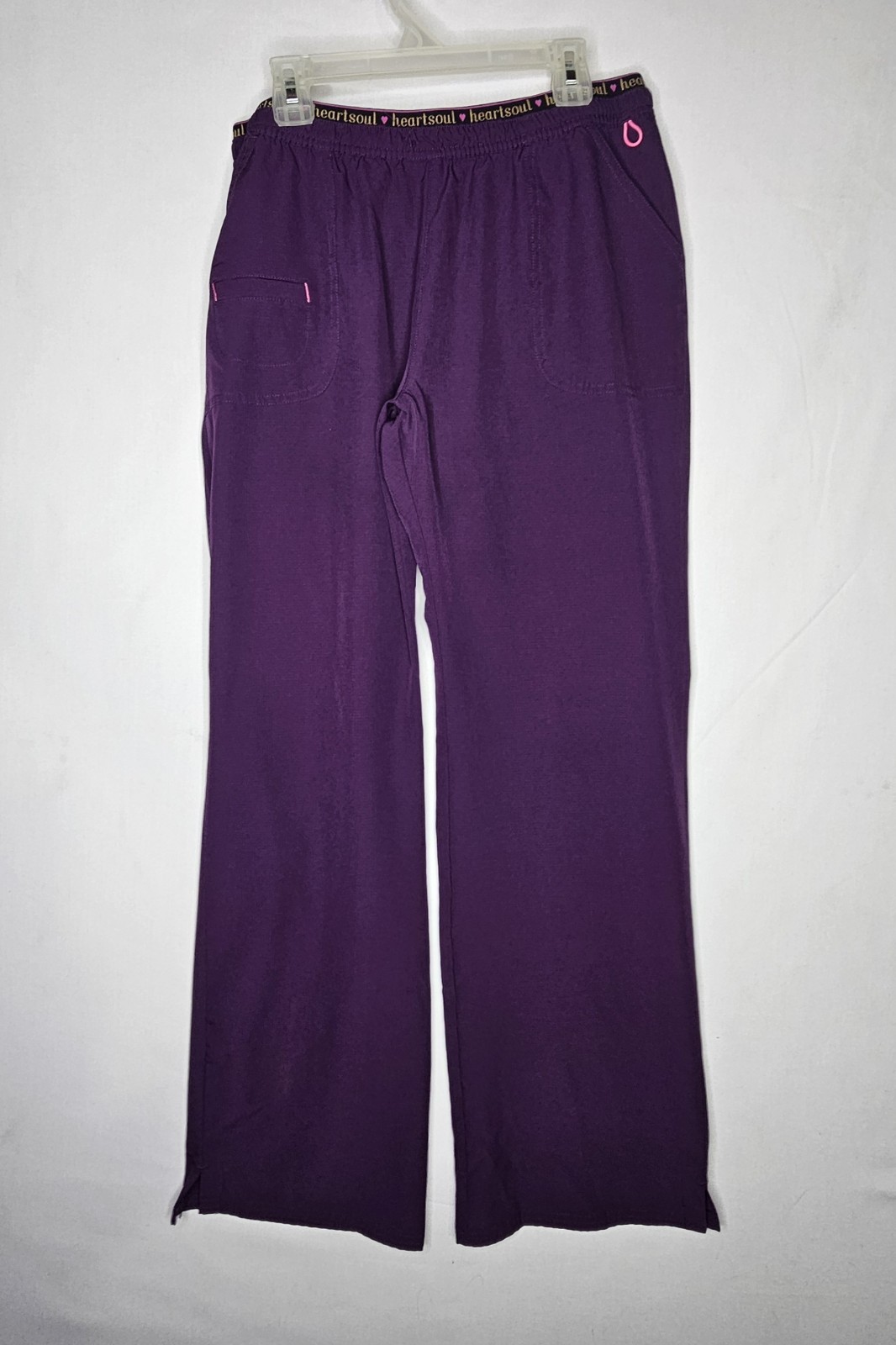 HeartSoul Scrubs Womens Medium Low Rise Stretch Pant 20110 EGPH Eggplant Purple