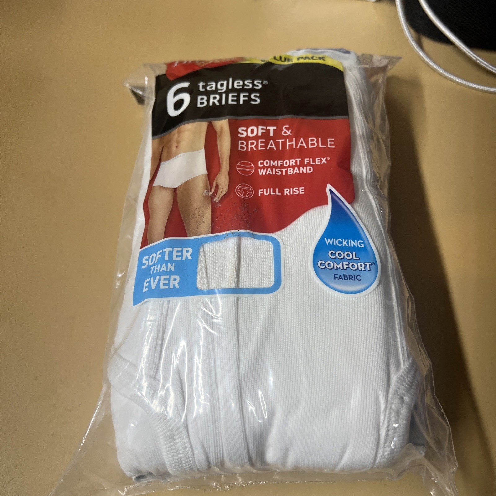 Hanes Men’s BRIEFS Size 2XL Tagless Comfort Wicking Stretch Soft 6Pack Underwear