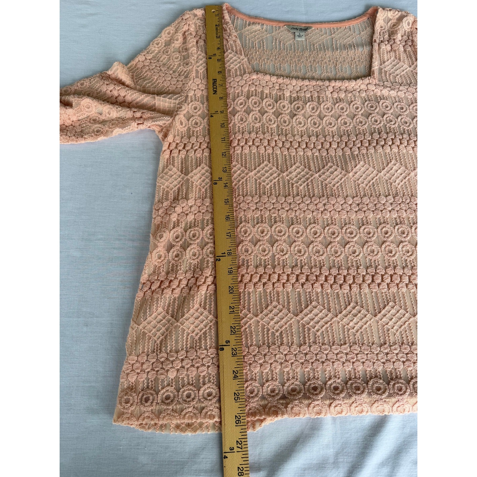 Boho Festival Cottagecore Hippie Lucky Brand Brand Crochet Lace Knit Top Size M